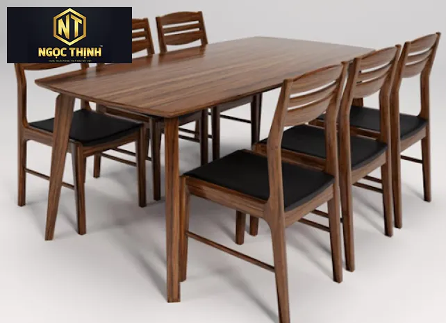 BỘ BÀN ĂN GỖ THIẾT KẾ ĐƠN GIẢN